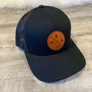 Outdoors Black  Mesh Truckers Hat